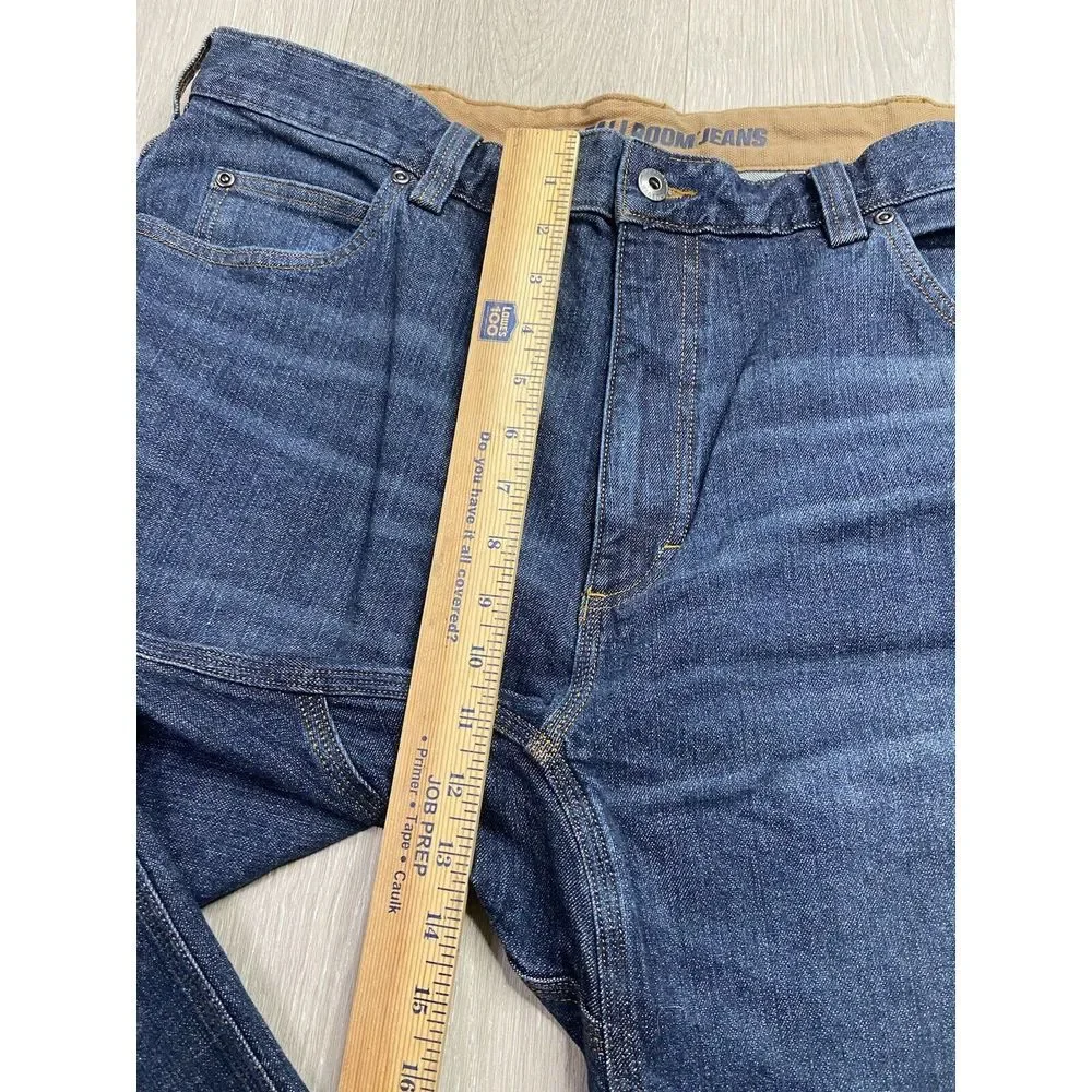 Duluth Trading Jeans Mens 40x30 Blue Flex Ballroom Relaxed Straight Stretch Work